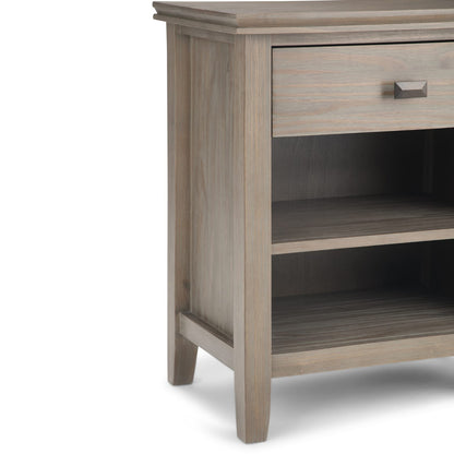 Artisan 24 inch Wide Solid Wood Bedside Table - Light Brown
