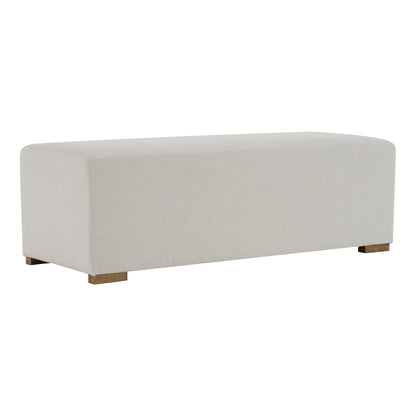White Rectangle Ottoman - 50" x 20" Wood Frame for Living Room