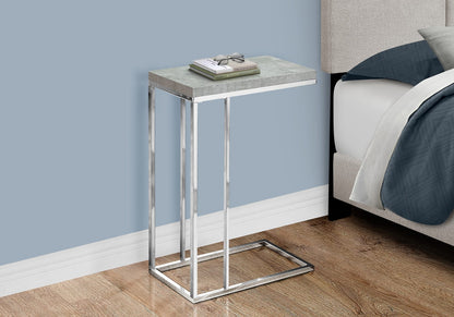 Grey C-Shaped End Table - Modern Side Table