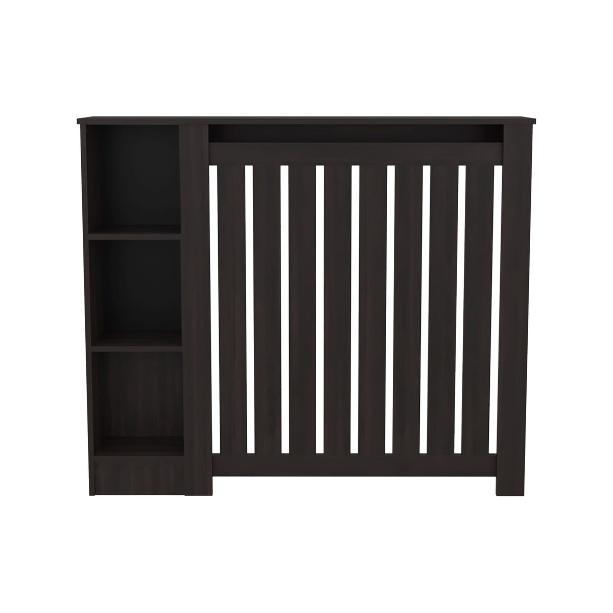 Radiator Cover Cabinet - Dark Walnut with 3 Shelves
