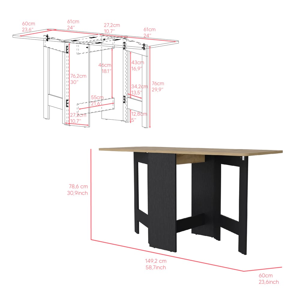 Folding Dining Table - Versatile Space Saving Design for Living Room