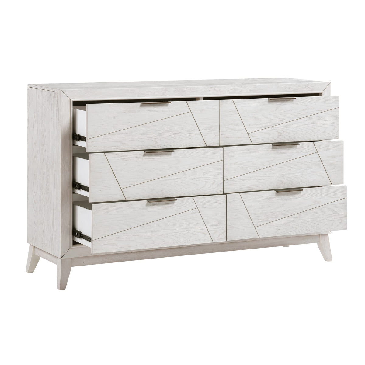 Antique White Dresser - 6 Drawers Modern Bedroom Storage