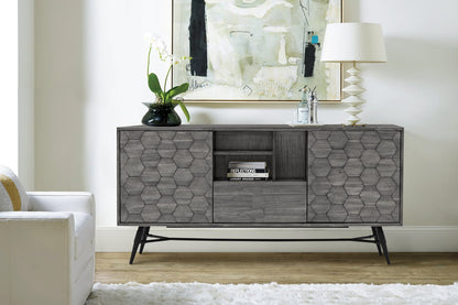 Makena Sideboard Buffet - Gray Acacia Wood Server