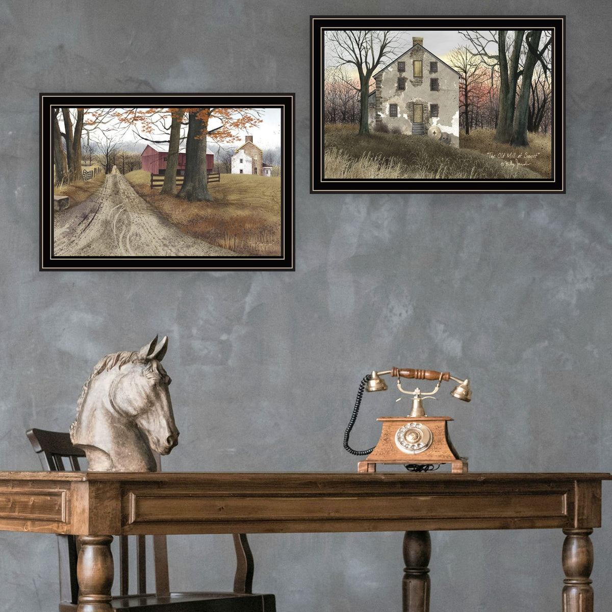Trendy Framed Wall Art - Old Mill & Road Home Decor