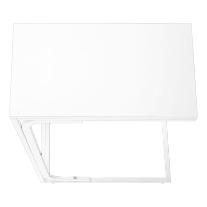 White MDF Bedside Table - 16 Inch Accent Table for Living Room