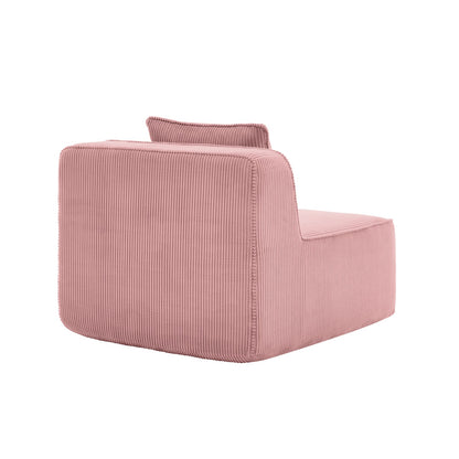 Pink Corduroy Martha Armless Sofa - Plush Comfort