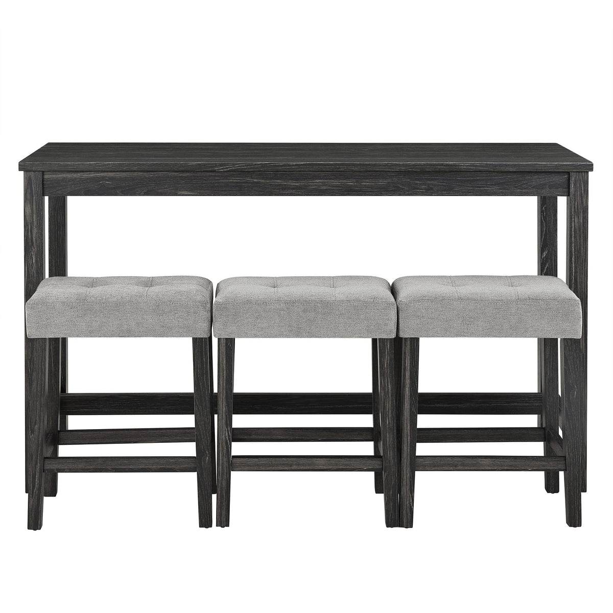 Industrial Bar Table Set with 4 Bar Stools