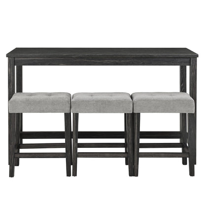 Industrial Bar Table Set with 4 Bar Stools