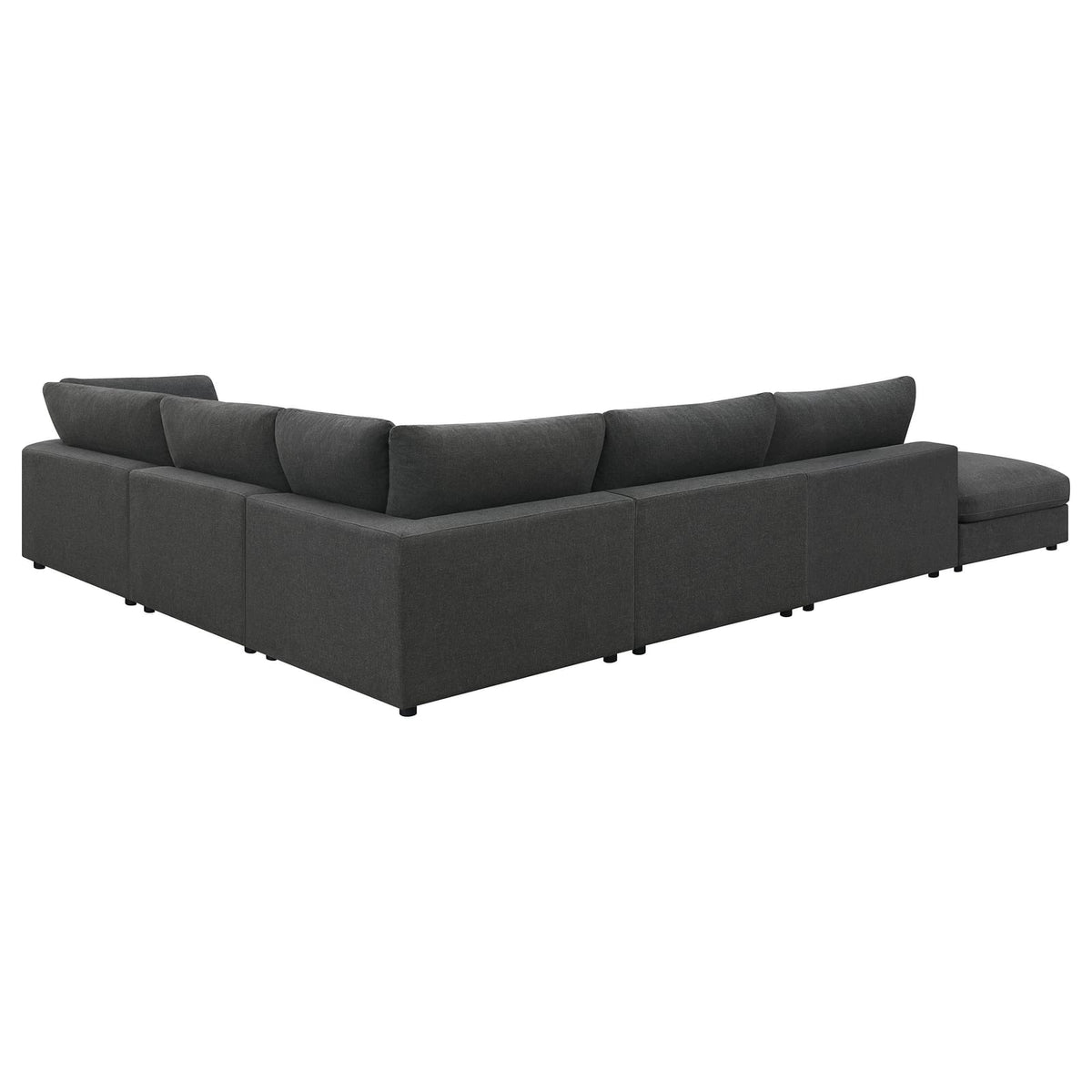 Rhette Charcoal 6-Piece Upholstered Sectional - Comfortable Living Room Seating