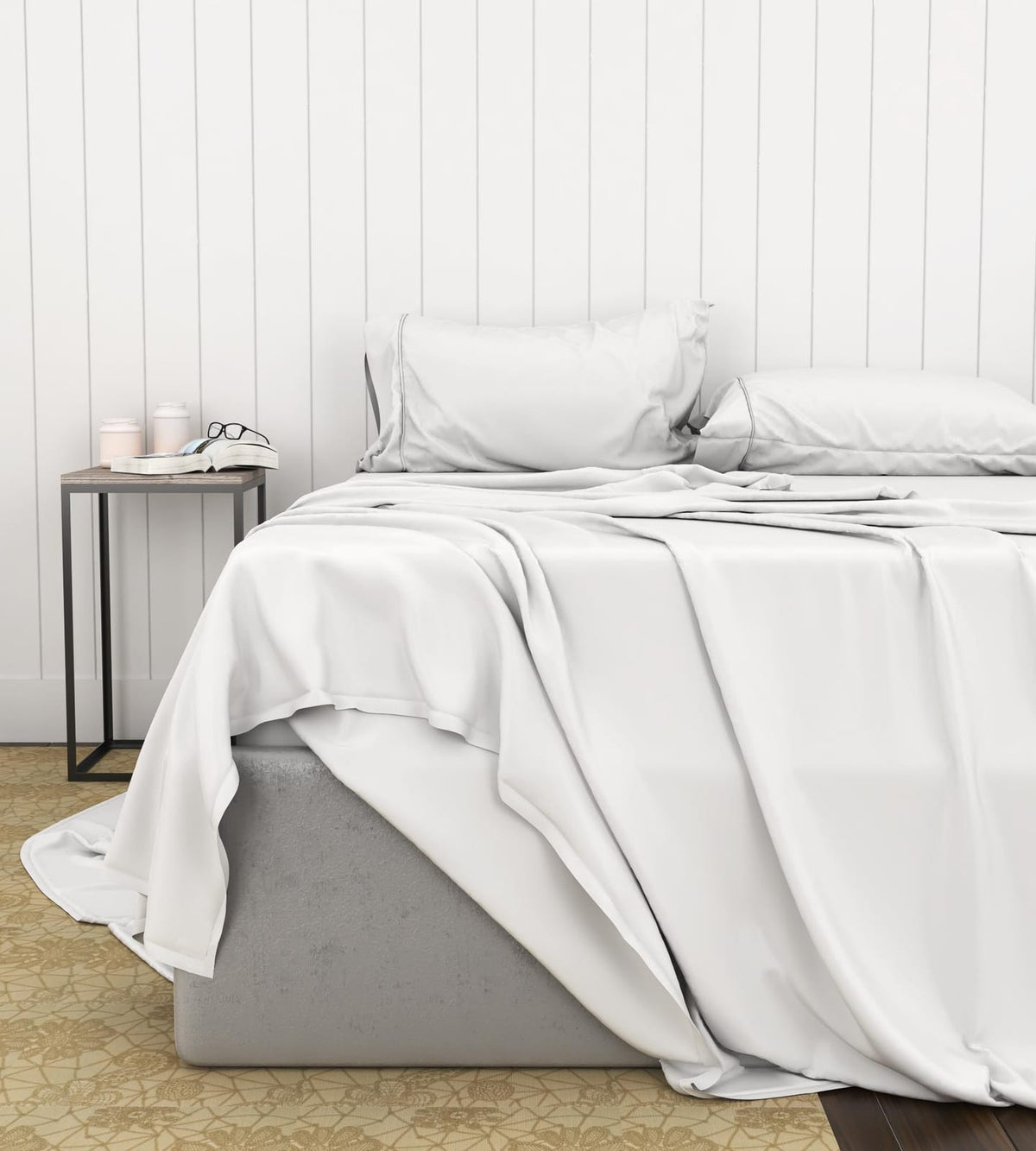 White Cotton King Sheet Set - 240 Thread Count