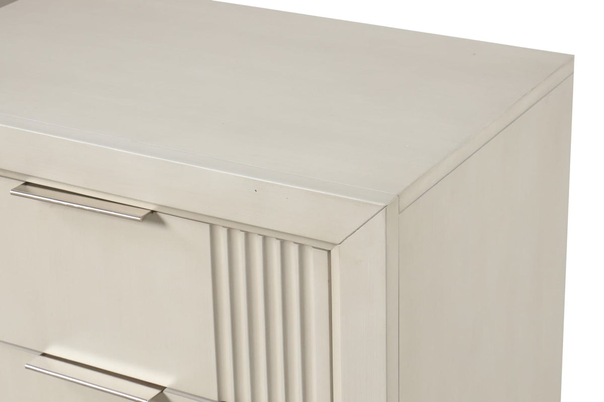Antique White Solid Wood Chest - Transitional Bedroom Dresser