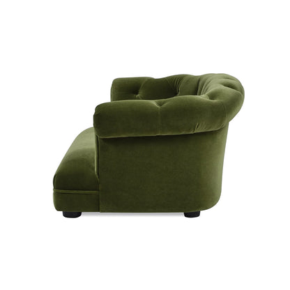 Kiki Chesterfield Dog Sofa Bed - Olive Green Velvet