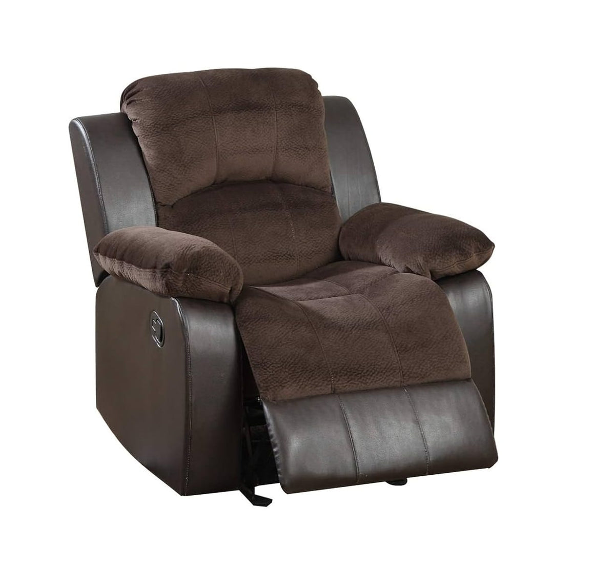 Motion Recliner Chair - Chocolate Suede, Contemporary Style