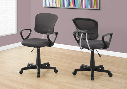 Grey Mesh Office Chair for Kids - Adjustable Height & Swivel