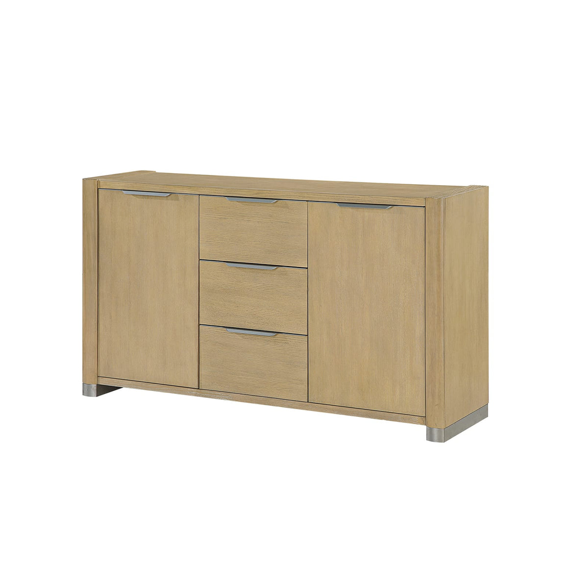 Natural Solid Wood Buffet with Cabinets - 60" Dining Server