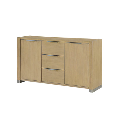 Natural Solid Wood Buffet with Cabinets - 60" Dining Server