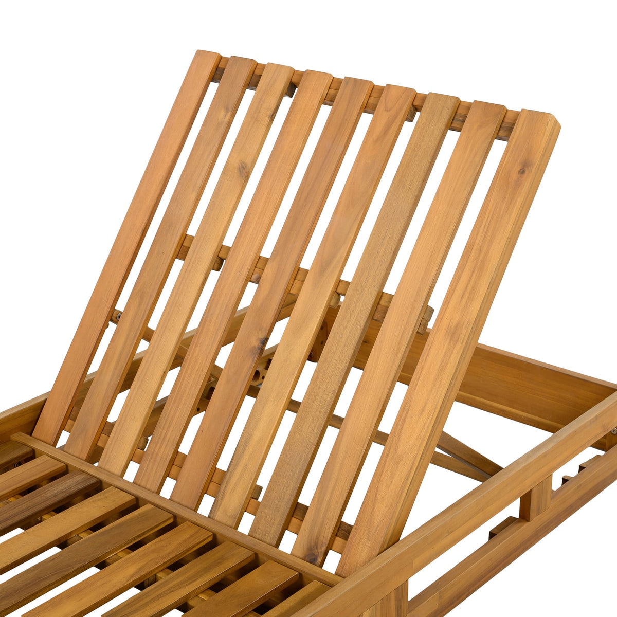 Teak Acacia Wood Lounge Chair - Outdoor Patio Seating