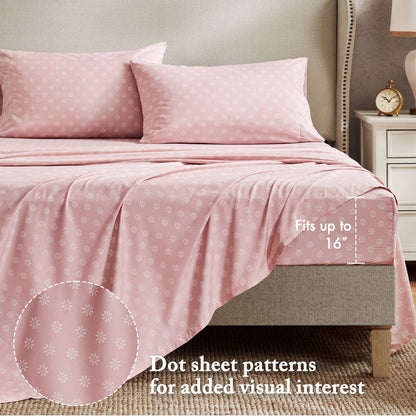 Queen Polyester Bedding Set Multicolor Pink Floral