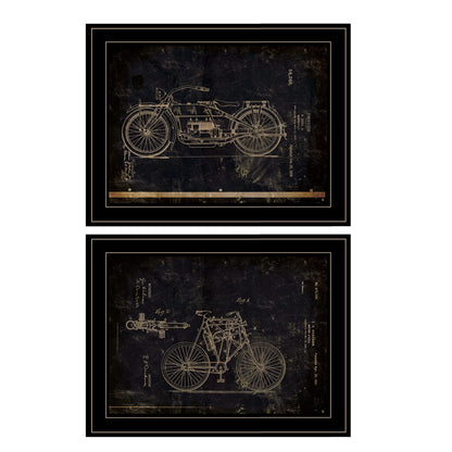 Black Frame Motorcycle Wall Art - Small Bedroom Decor