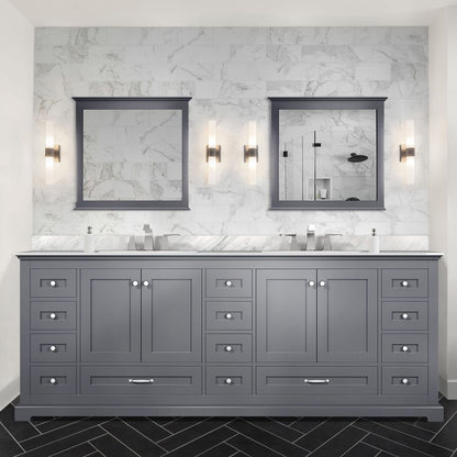 Dark Grey Double Bath Vanity - 84" Wide Storage Cabinet