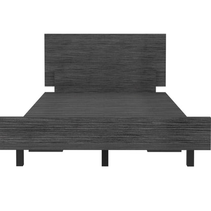 Gray Twin Bed Frame - Engineered Wood Base for Bedroom