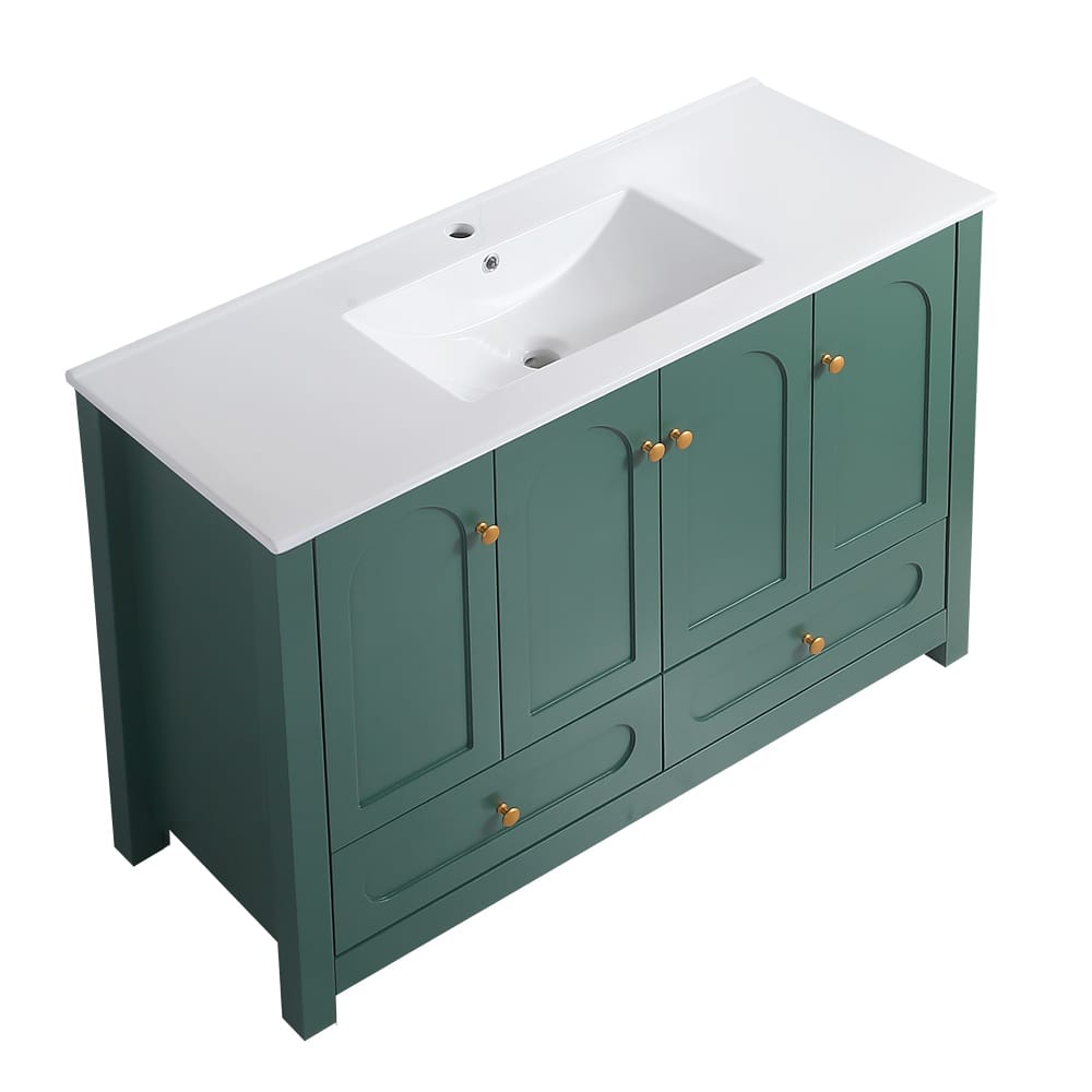 Green Bathroom Vanity with Storage Cabinet