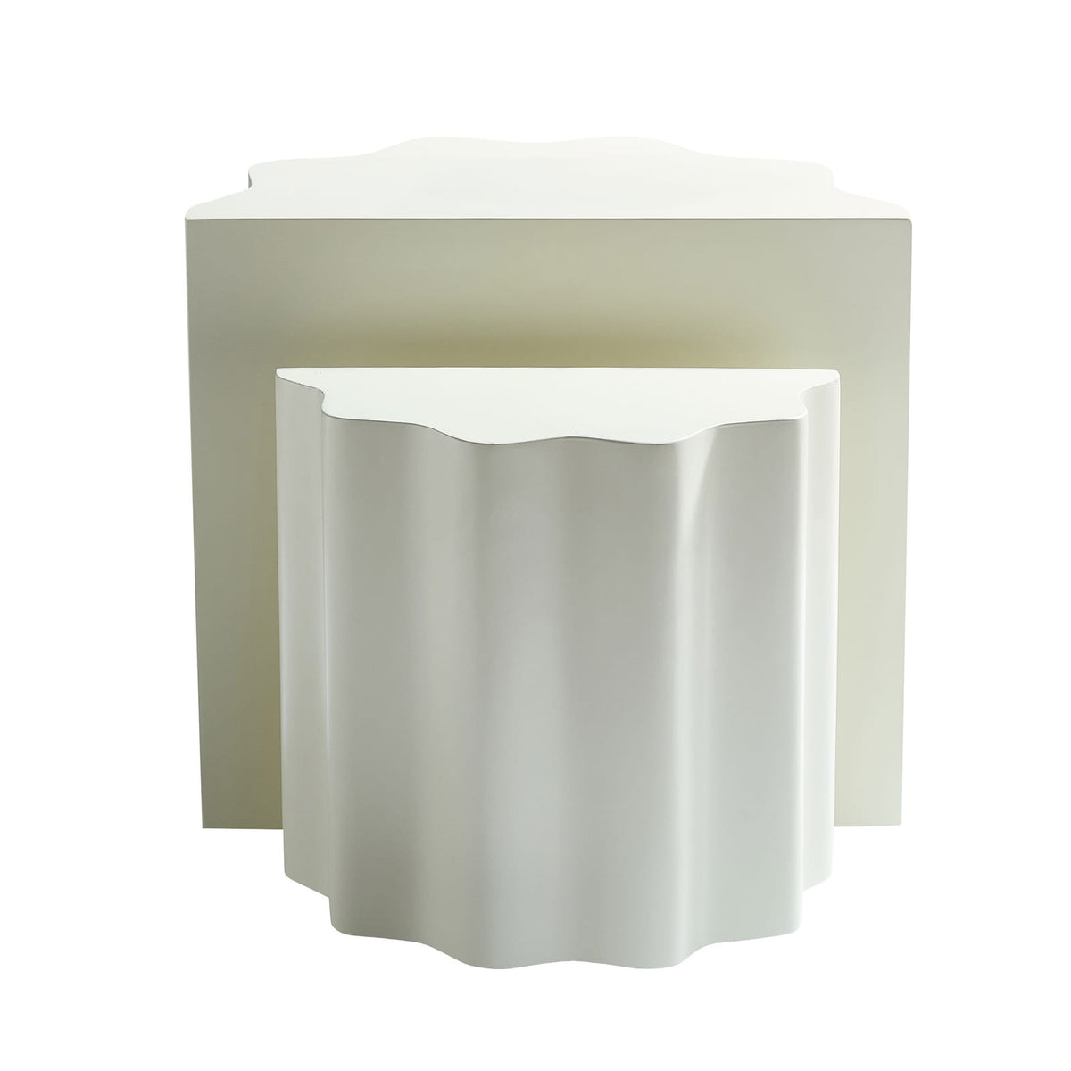 Beige Fiberglass Coffee Tables - 2 Piece Set for Living Room