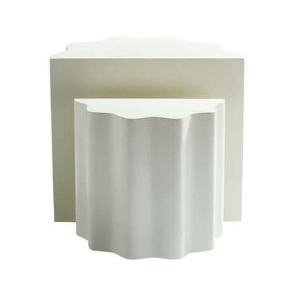 Beige Fiberglass Coffee Tables - 2 Piece Set for Living Room