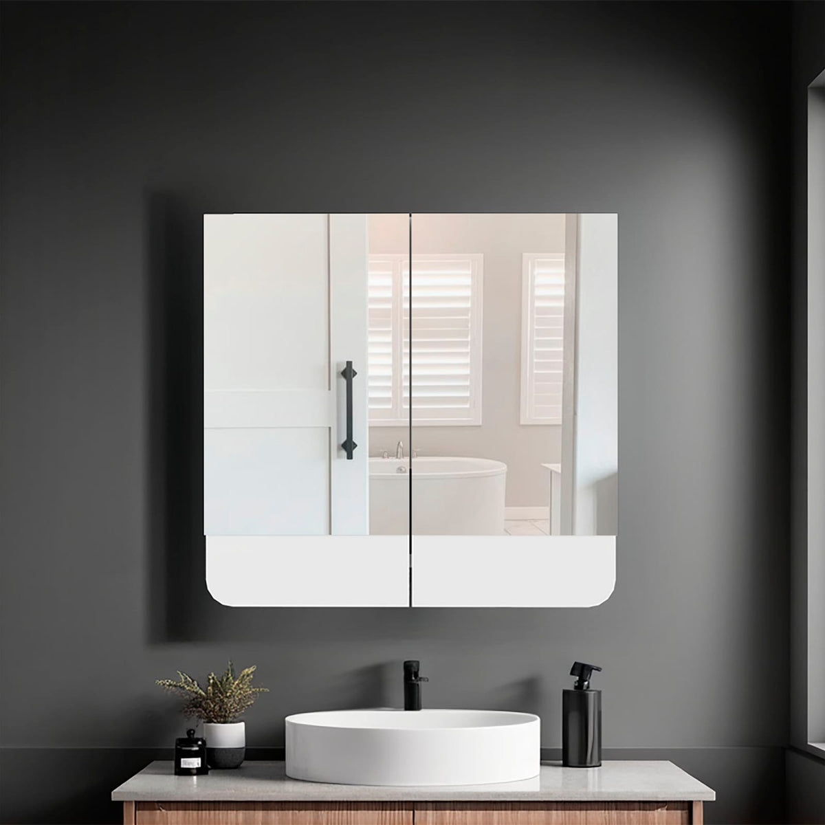 White Bathroom Storage Cabinet with Shelves