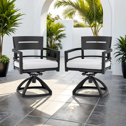 Ember Black Aluminum Patio Swivel Rocker 2-Piece Set