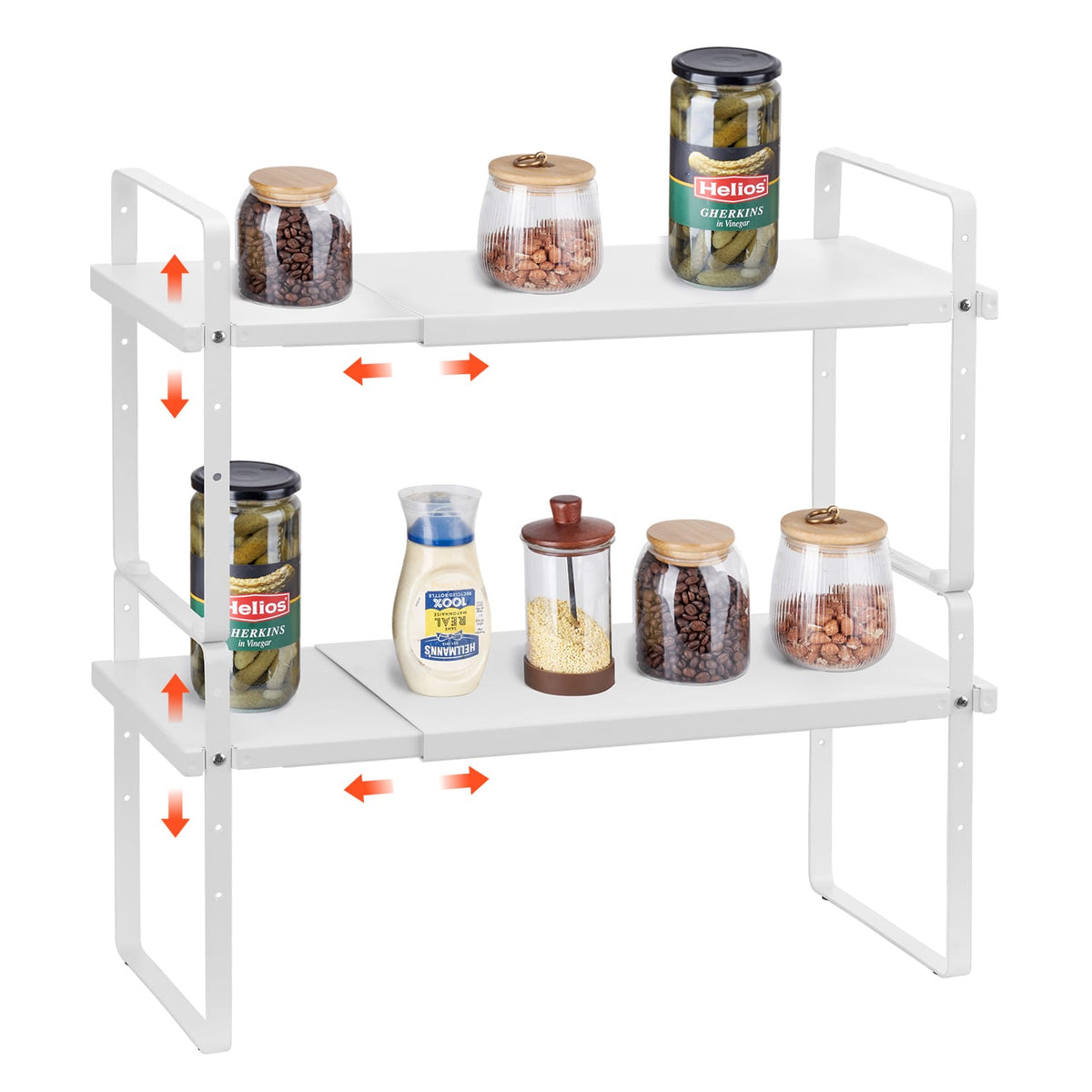 White Iron Kitchen Cabinet Organizer Shelf