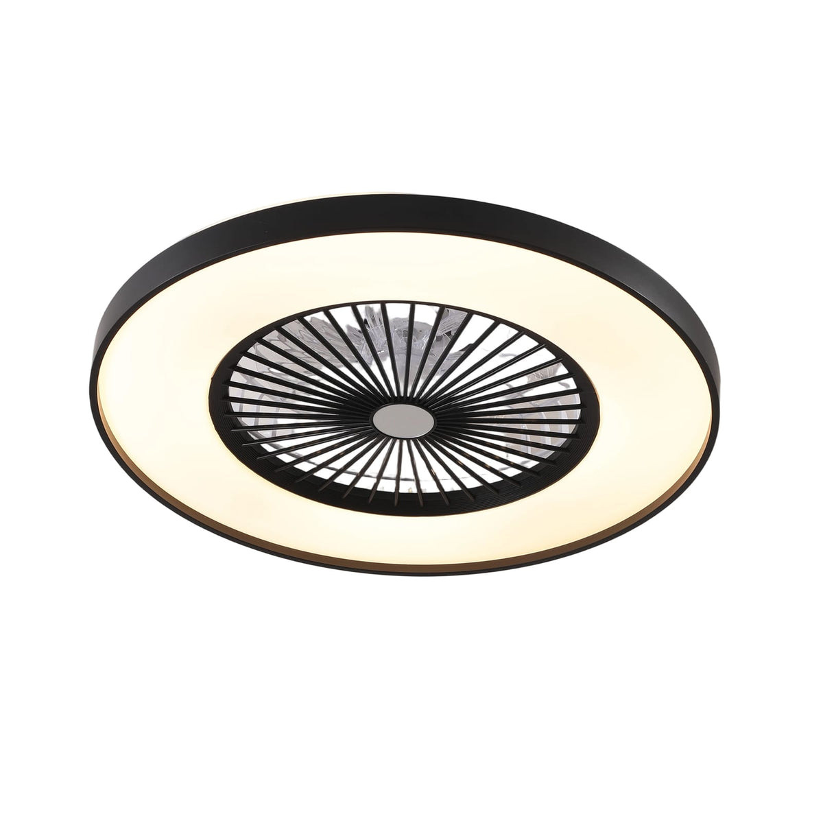 Black ABS Bedroom Fan Light - 23.6" Remote Control