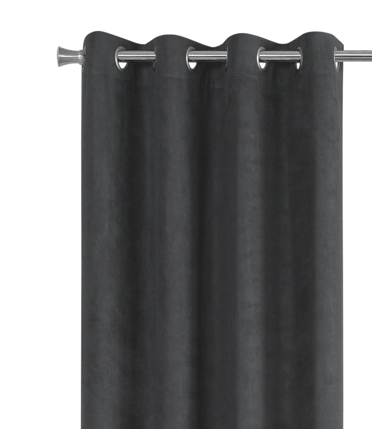 Grey Micro Suede Curtains - 2 Panels, 54" x 95"