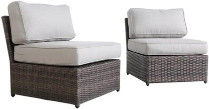 Modern Brown Wicker Sectional for Garden Patio Seating