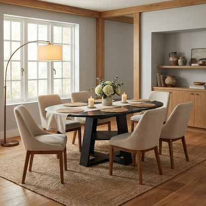 43.3in-59in Extendable Round Dining Table - Kitchen & Living Room