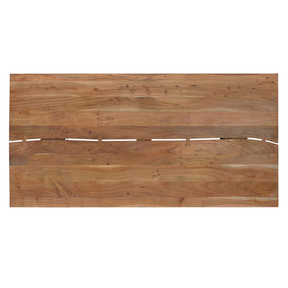 72 Inch Natural Acacia Wood Dining Table - Modern Industrial Style