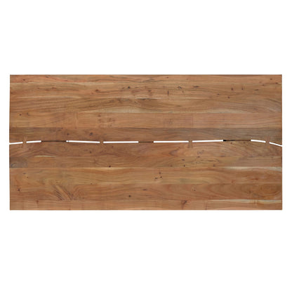 72 Inch Natural Acacia Wood Dining Table - Modern Industrial Style