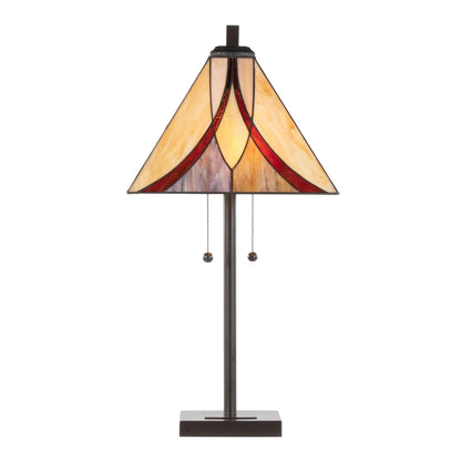 30 Inch Bronze Table Lamp - Glass Shade