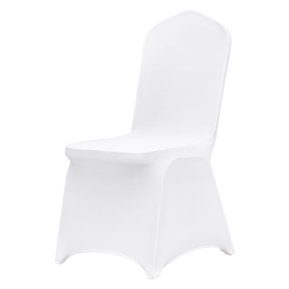 12 White Polyester Chair Covers - Spandex Folding Covers