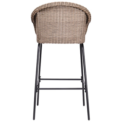 Light Brown Outdoor Bar Stools - 2 Piece Patio Set