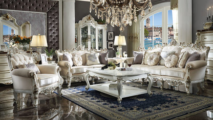 Antique Pearl Coffee Table with Bottom Shelf for Living Room