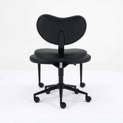Meditation Chair Plus - Cross Legged Office Chair, Black PU Leather