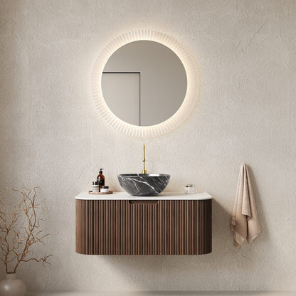DINA 36" Bathroom Vanity - Black Bowl Ceramic, Dark Walnut