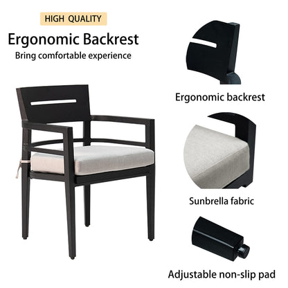 Modern Ember Black Outdoor Dining Set for Garden Patio