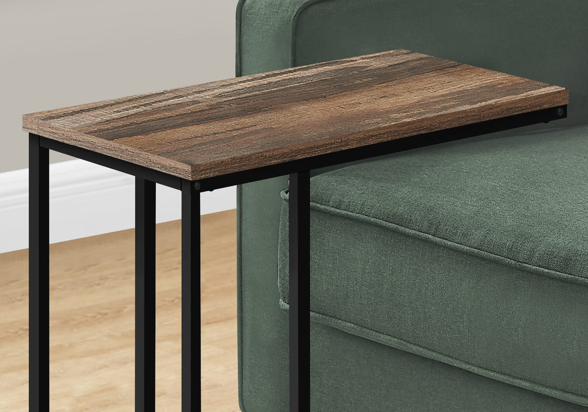Brown C-Shaped End Table - Modern Side Table