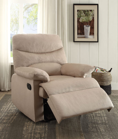 Beige Fabric Metal Recliner Chair - 35" Wide