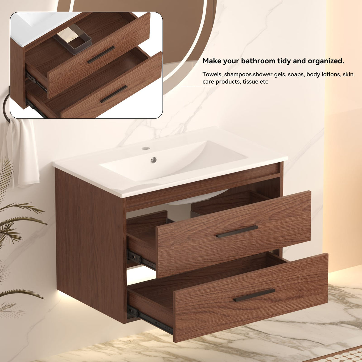 30 inch wall mount vanity for small bathroom renovation