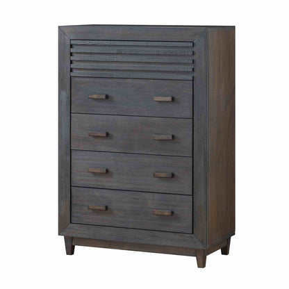 31.5" Brown Solid Wood Bedroom Chest - Transitional Style