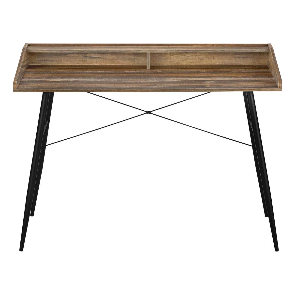 Computer Desk, Home Office Desk - 48"L Brown Laminate Storage Shelves