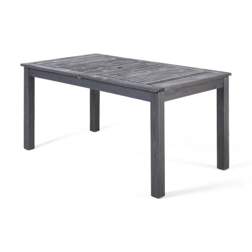 9-Piece Extendable Acacia Wood Patio Dining Set - Dark Grey, 8 Chairs